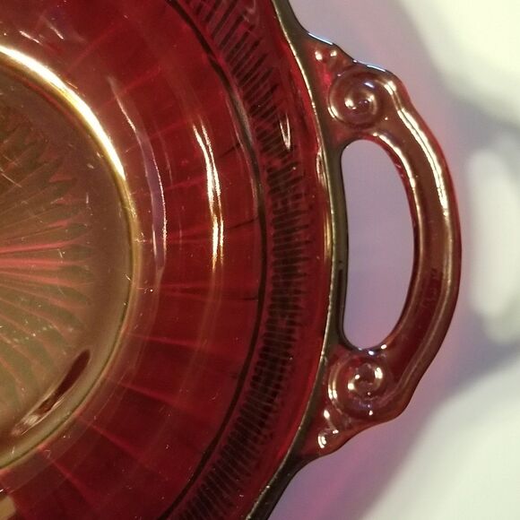 Vintage coronation royal ruby glass fruit bowl by anchor hocking - Picture 4 of 12